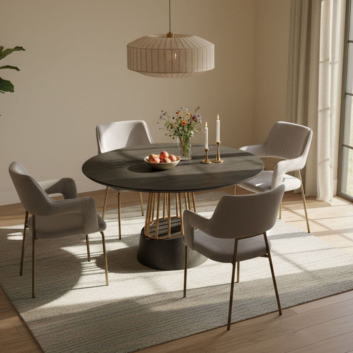 Black Mango Wood Dining Table | OROA Modern Cotopaxi