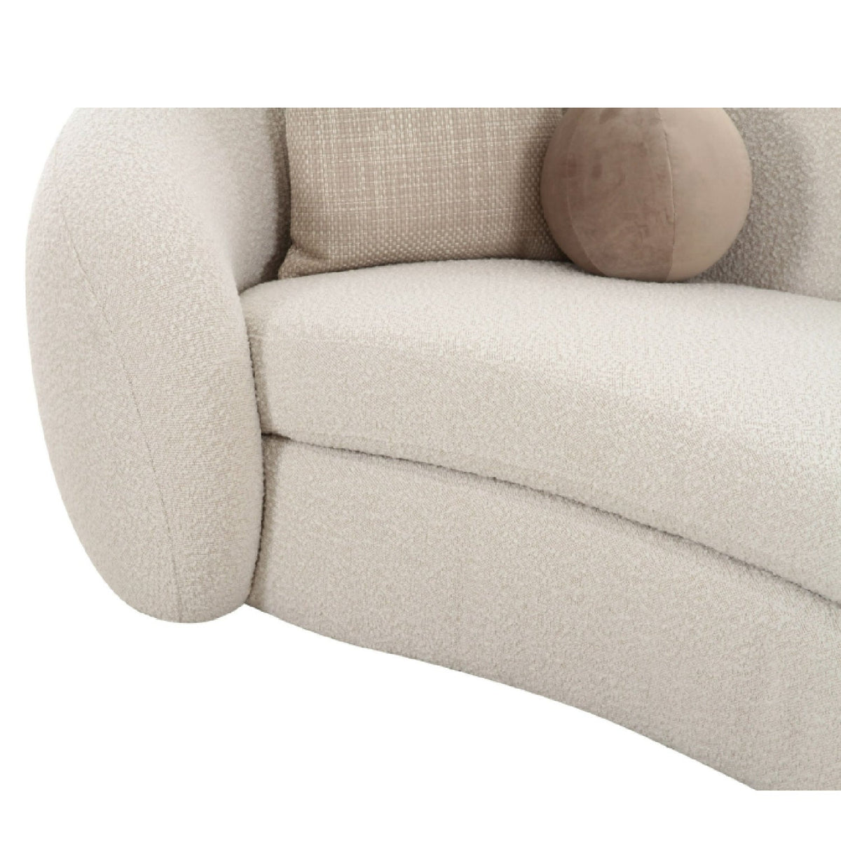 Curved White Sectional Sofa | OROA Modern Kilmer