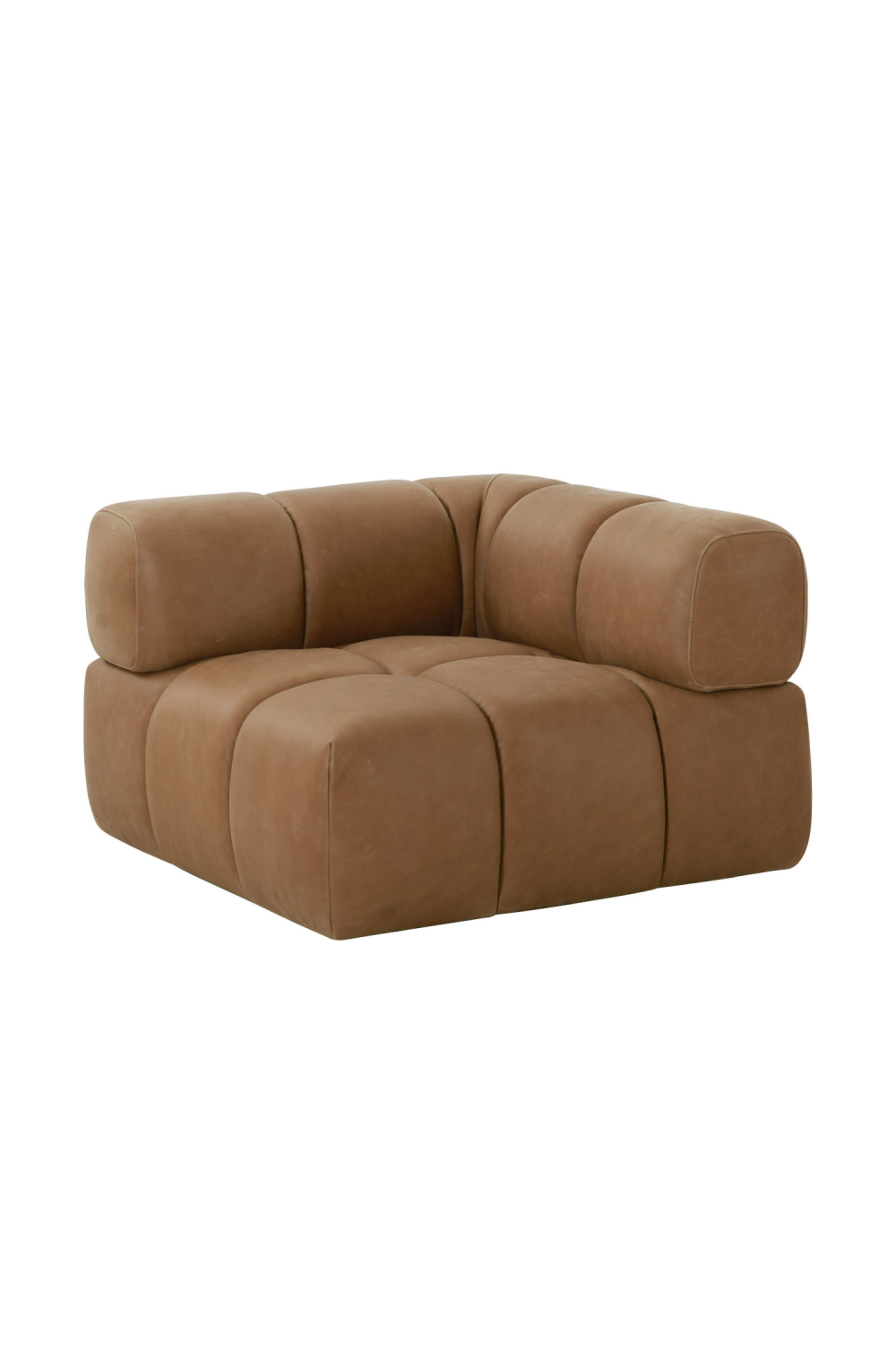 Brown Leather Modular Corner Sofa | OROA Modern Everest