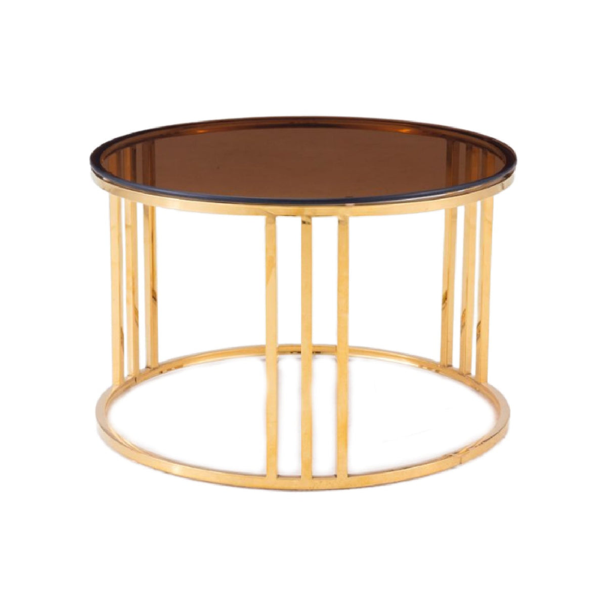 Gold Glass Round End Table | OROA Modern Alondra
