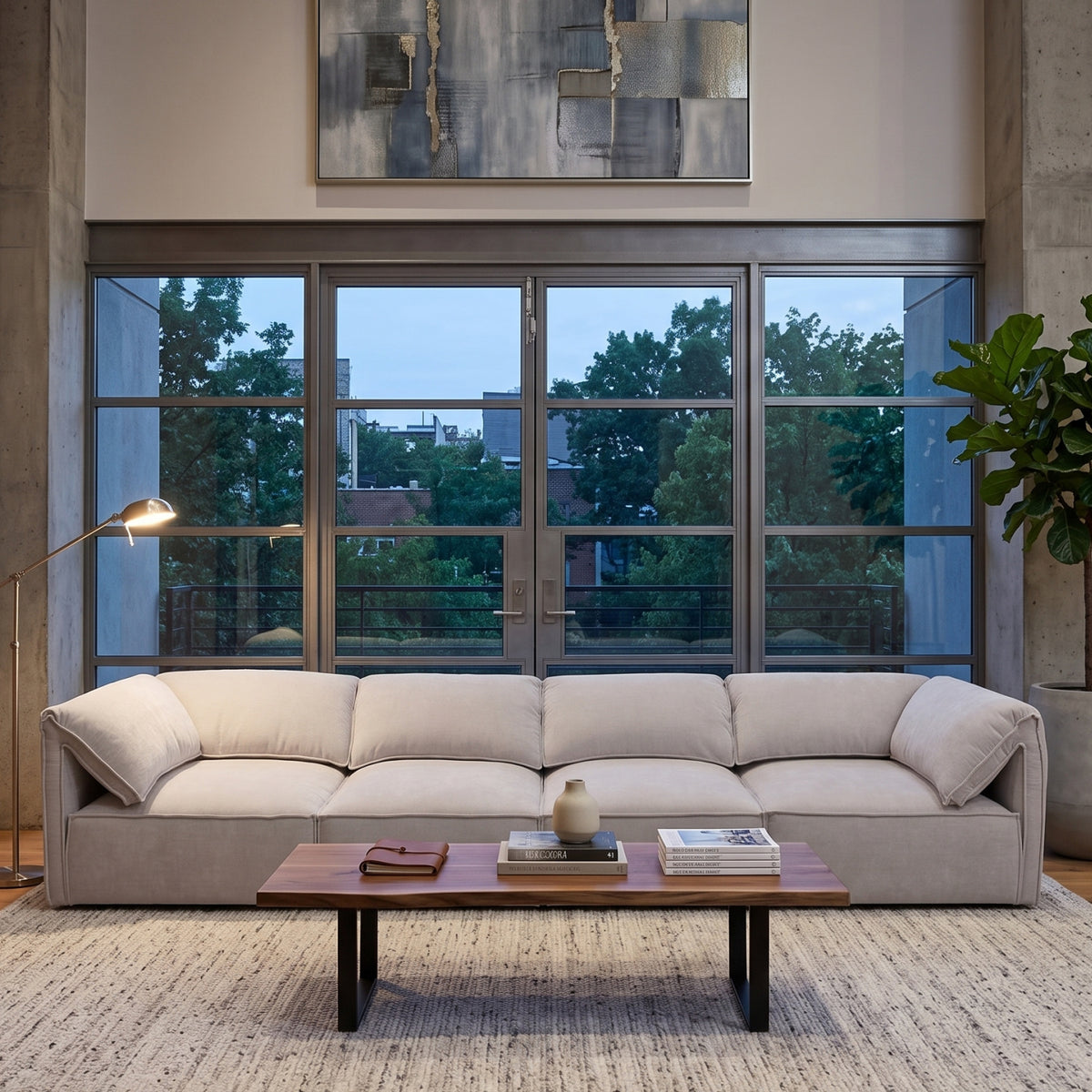 Gray Fabric Sectional Sofa | OROA Modern Gene