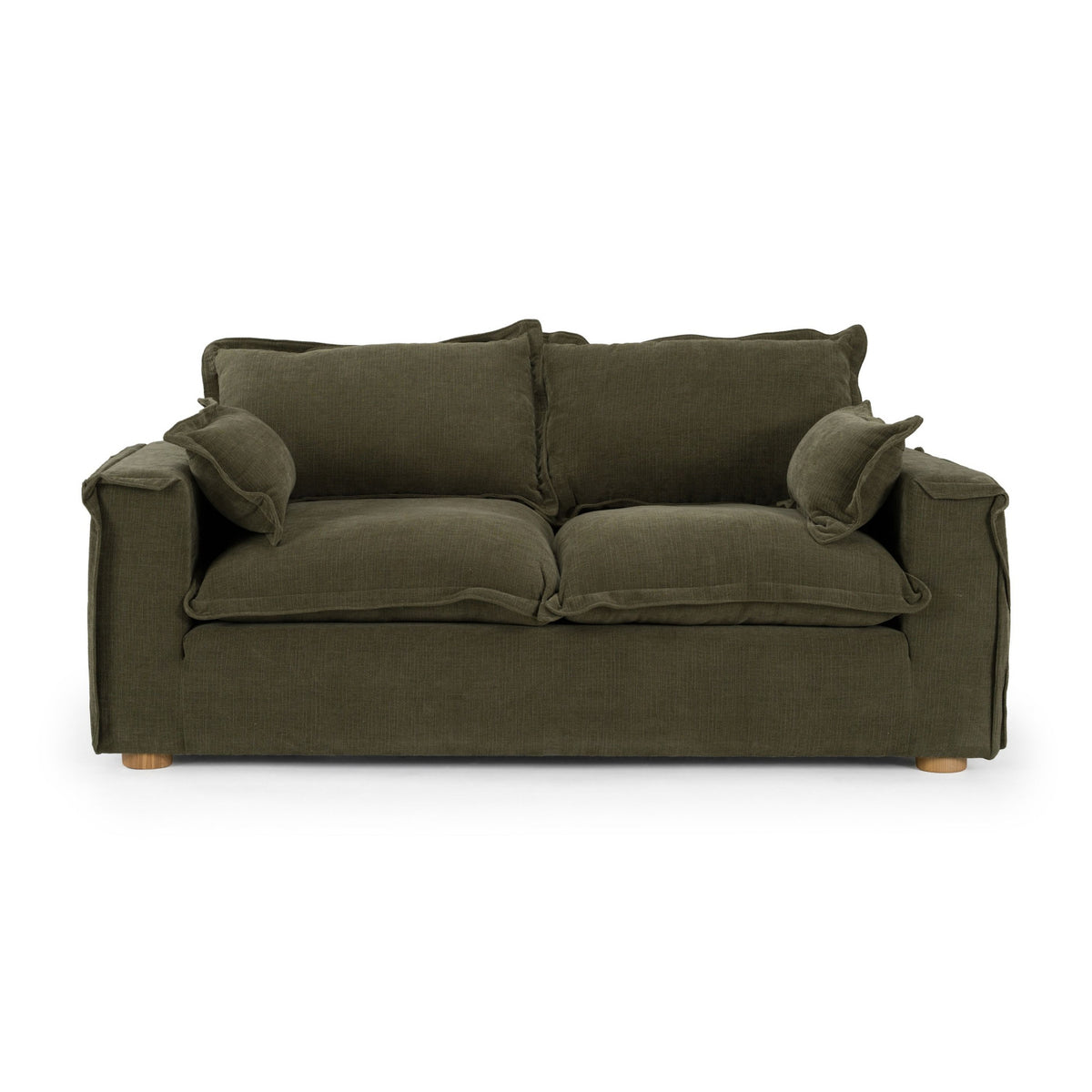 Green Fabric Loveseat | OROA Modern Durbin