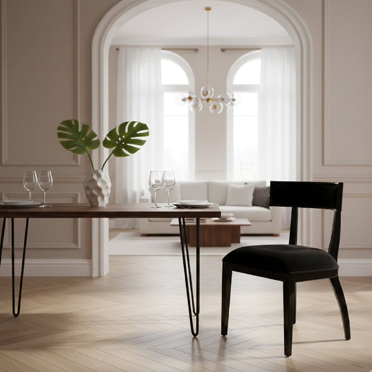 Black Dining Chair Set (2) | OROA Modern Alek