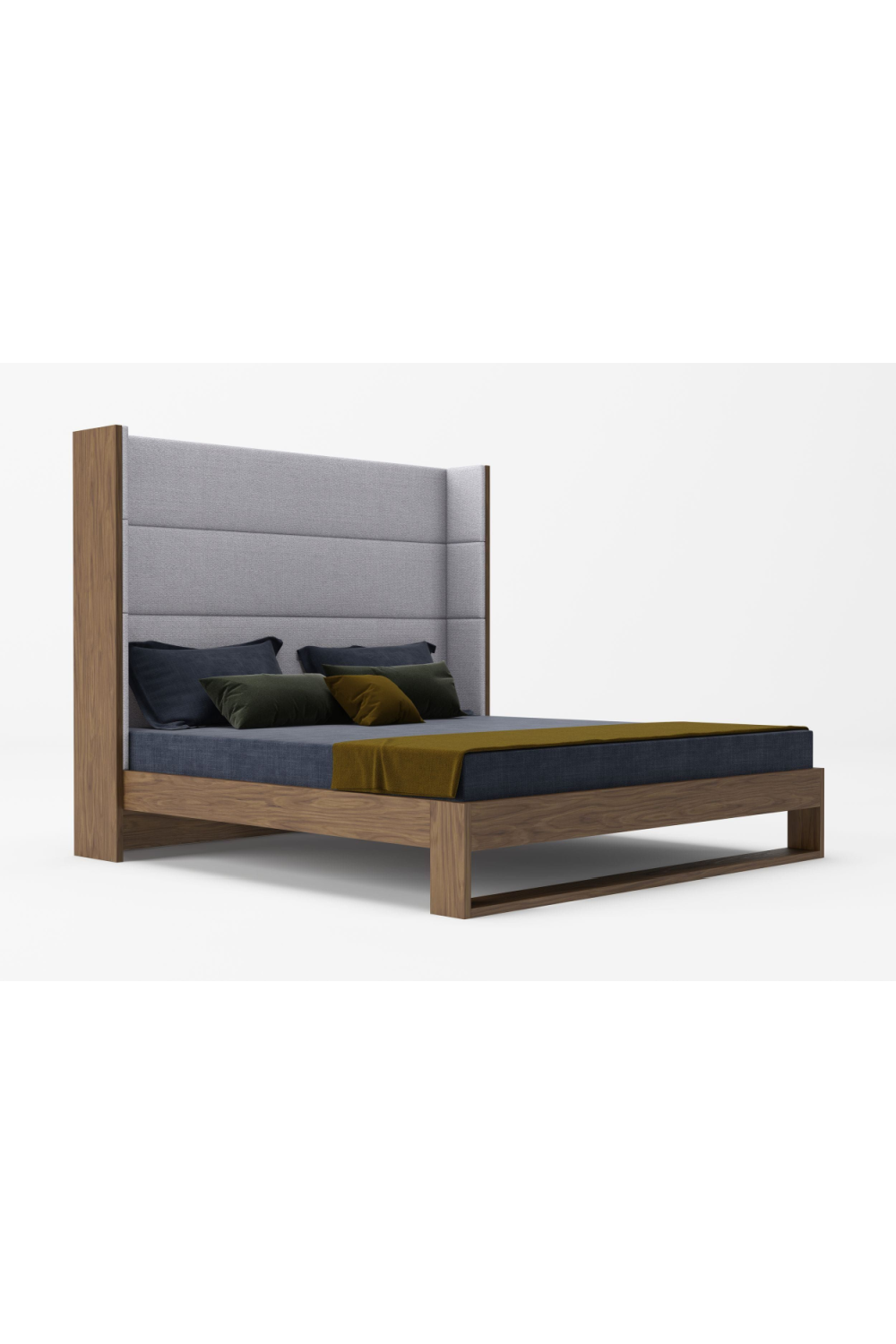 Gray Cotton Twill Bed | OROA Modern Helenora | Oroa.com