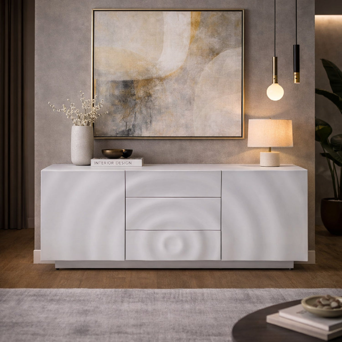 White High Gloss Sideboard | OROA Modern G2575