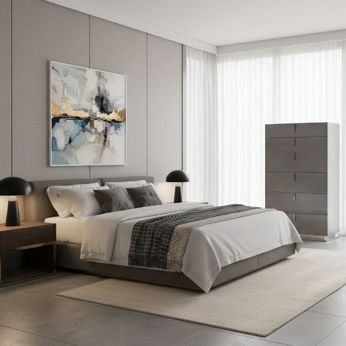 Gray Crackle 6-Drawer Chest | OROA Modern Buckley | Oroa.com