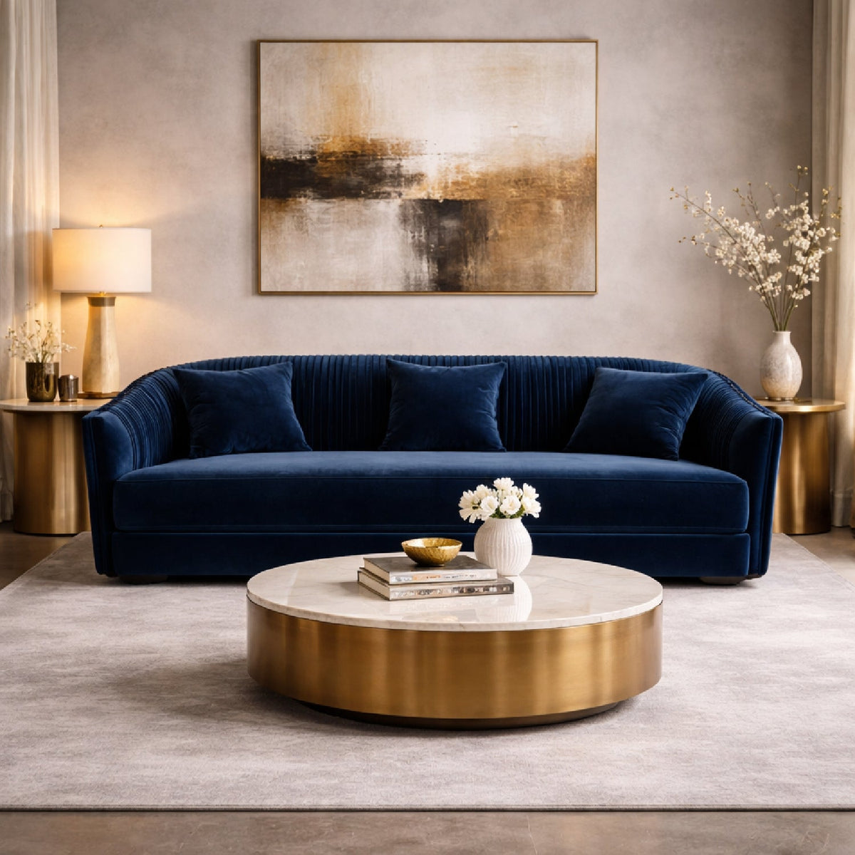 Blue Velvet Sofa | OROA Modern Palomar