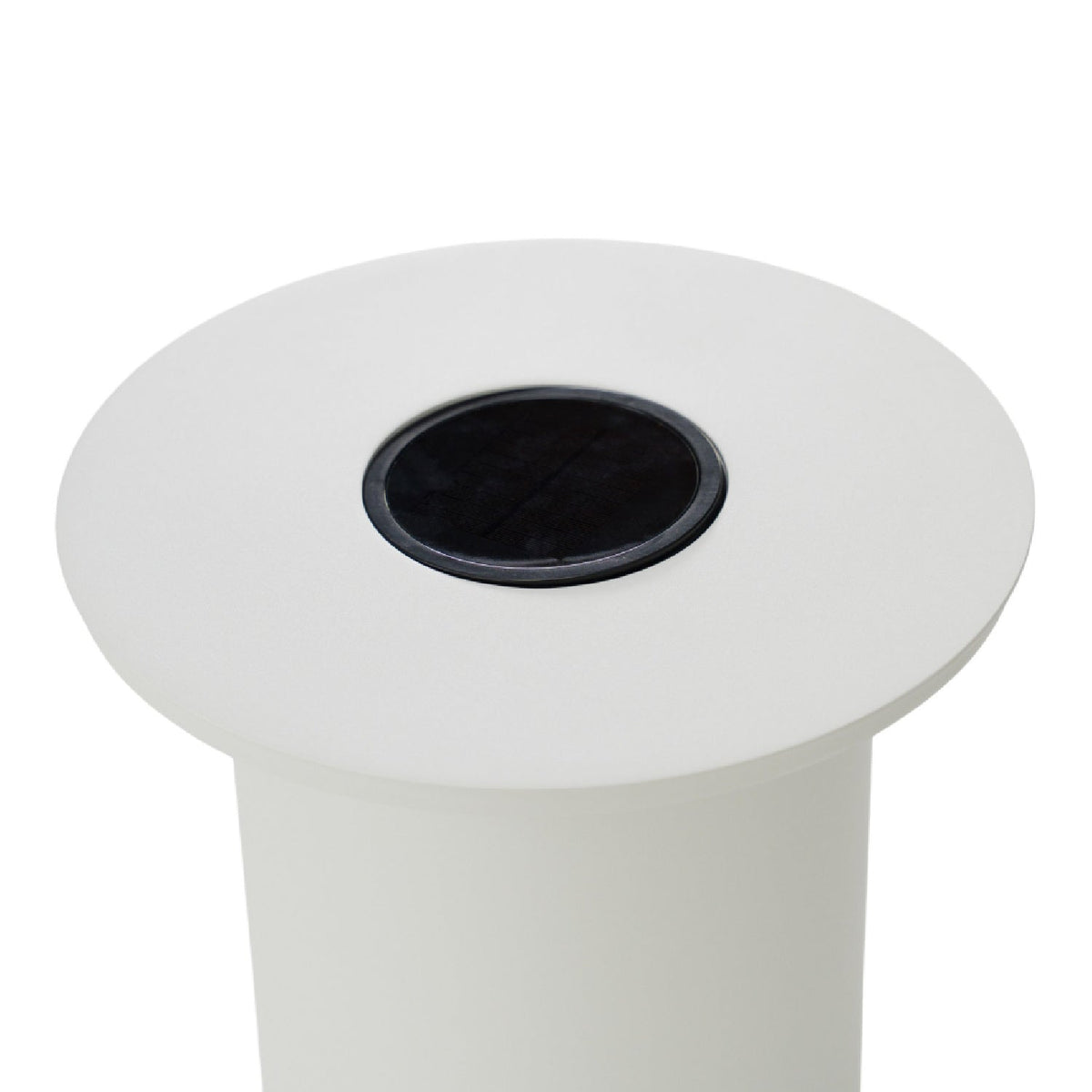 Outdoor White End Table with Solar Light S | OROA Modern Onza