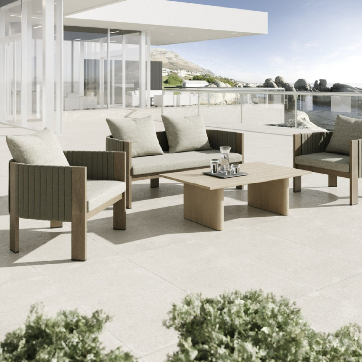 Gray Rope Outdoor Lounge Chair | OROA Modern Salvora