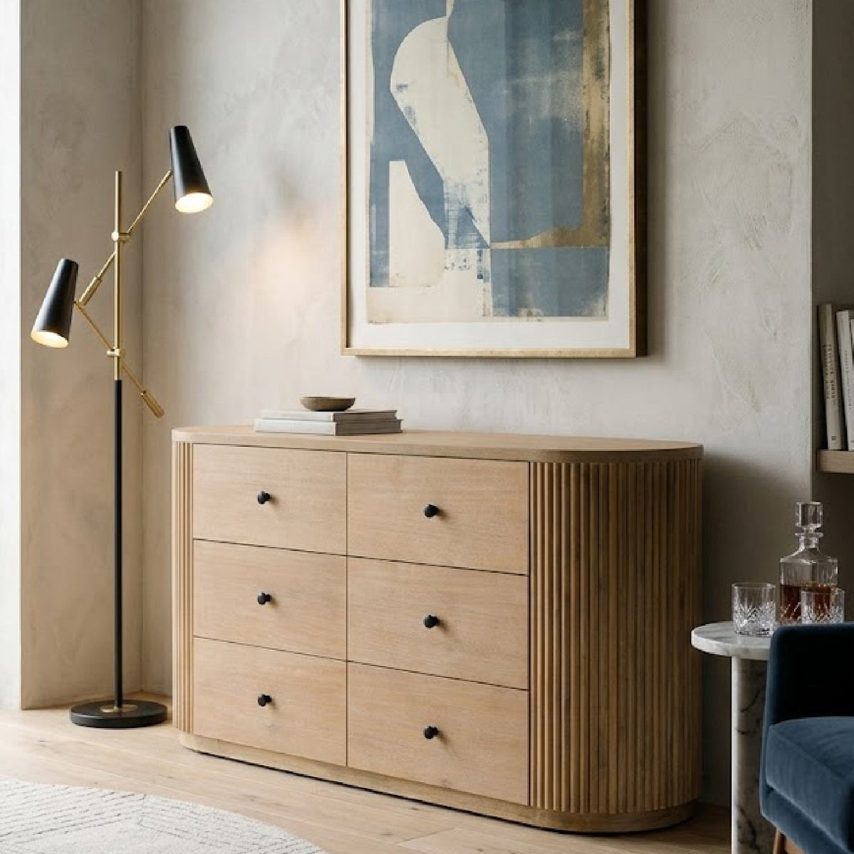 Natural Acacia 6-Drawer Dresser | OROA Modern Jacobson
