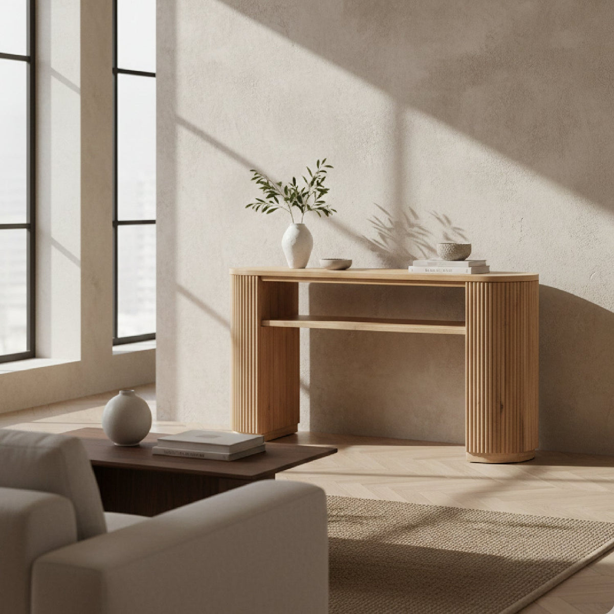 Natural Acacia Console Table | OROA Modern Jacobson