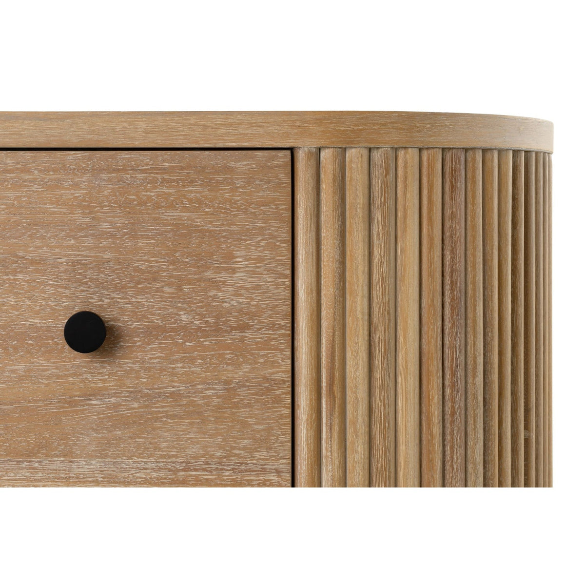 Ribbed Natural Acacia 4-Drawer Chest | OROA Modern Jacobson | Oroa.com