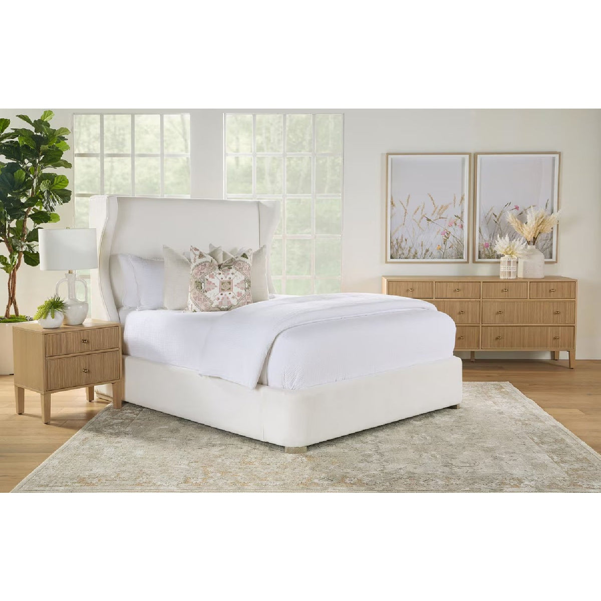 White Upholstered Bed | Living Essentials Balboa