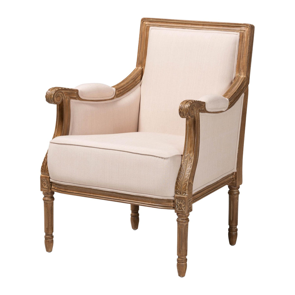 Modern European furniture - Beige Linen Accent Chair - www.oroa.com