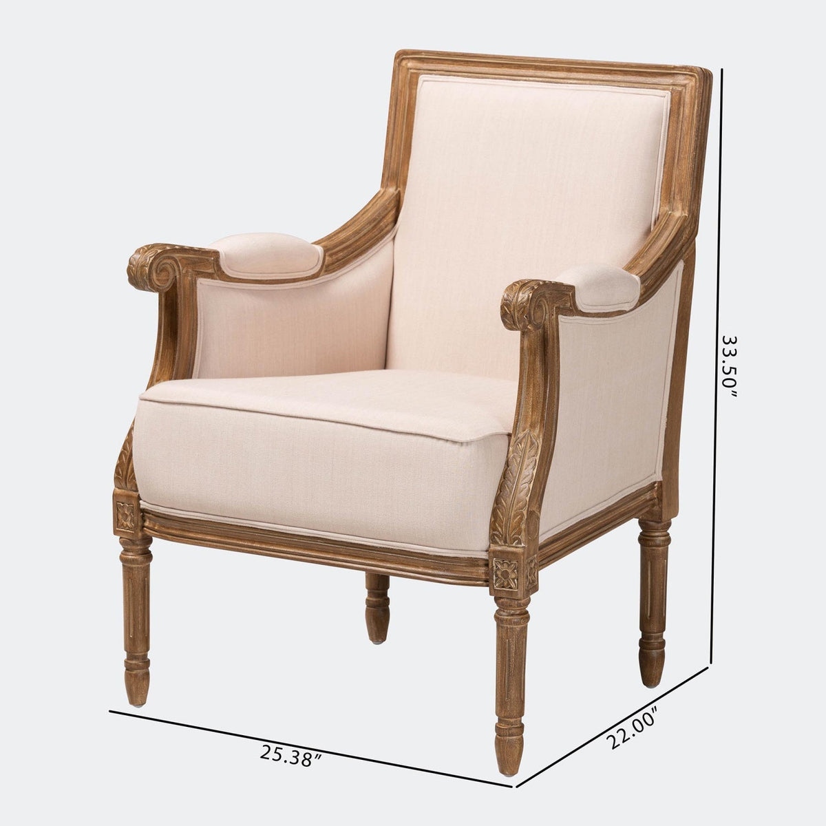 Modern European furniture - Beige Linen Accent Chair - www.oroa.com