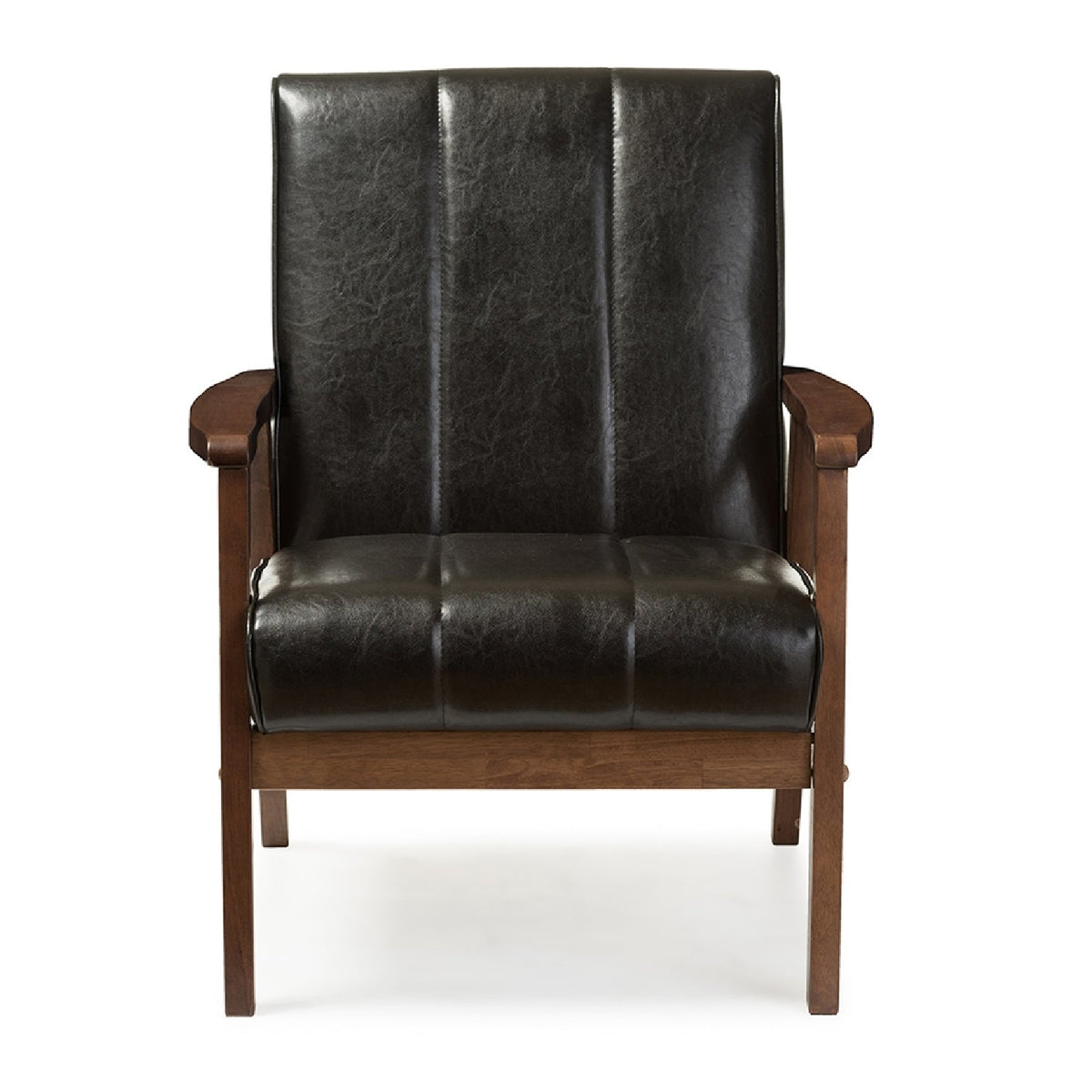 Modern European furniture - Panel Stitched Leather Inspired Lounge Chair - www.oroa.com
