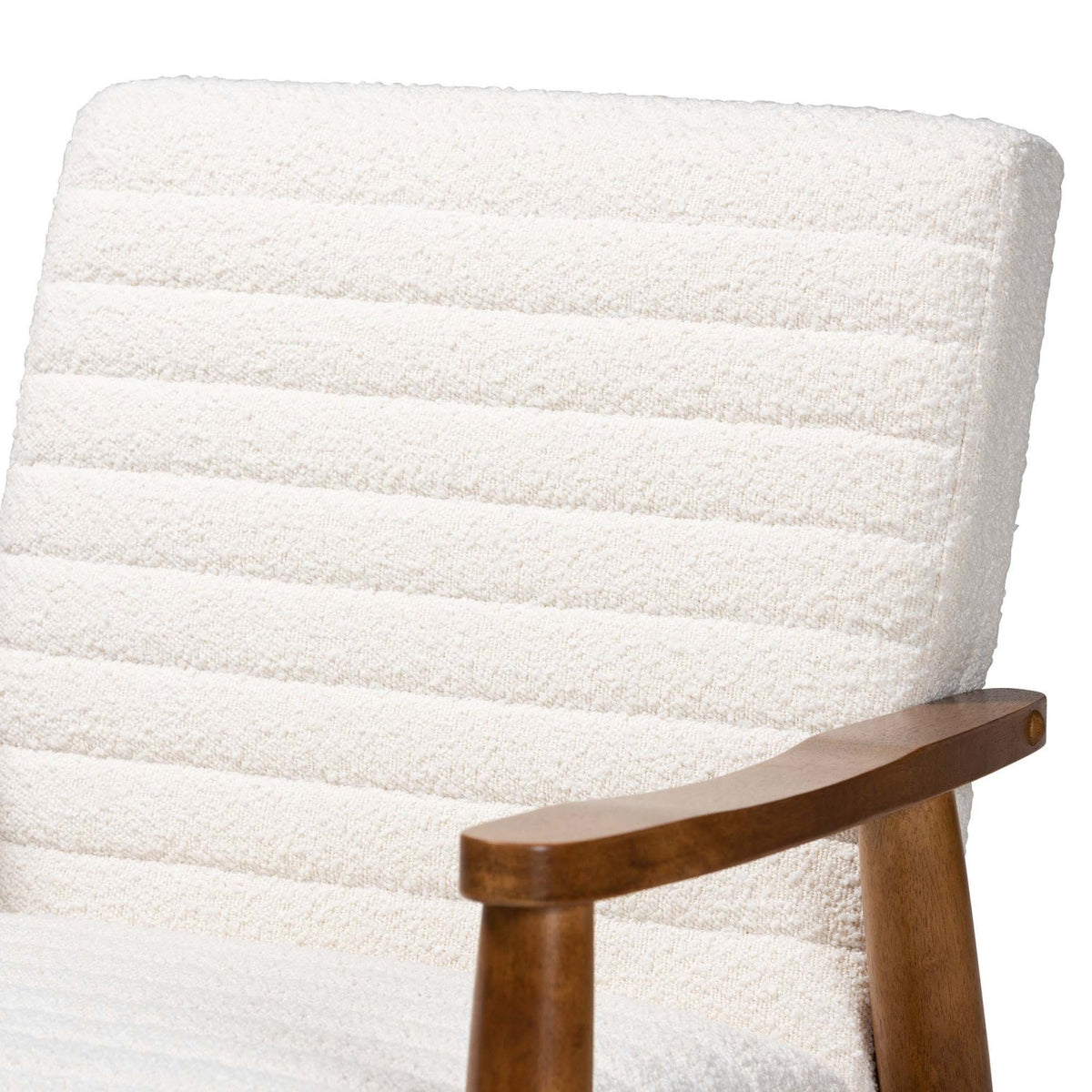 Modern European furniture - Channeled Cream Boucle Lounge Chair - www.oroa.com
