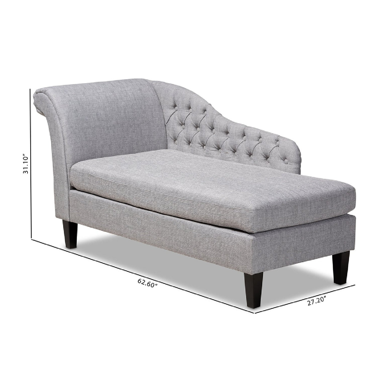 Modern European furniture - Tufted Fabric Chaise Lounge - www.oroa.com