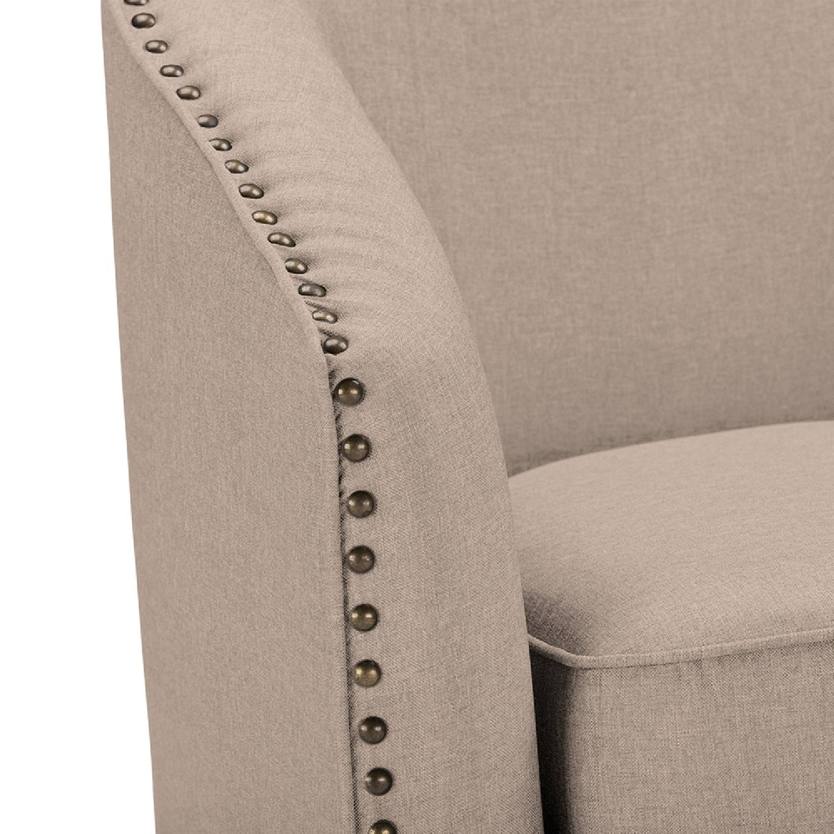 Modern European furniture - Beige Studded Swivel Tub Chair - www.oroa.com