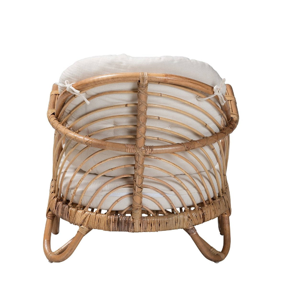 Modern European furniture - Natural Rattan Padded Lounge Chair - www.oroa.com