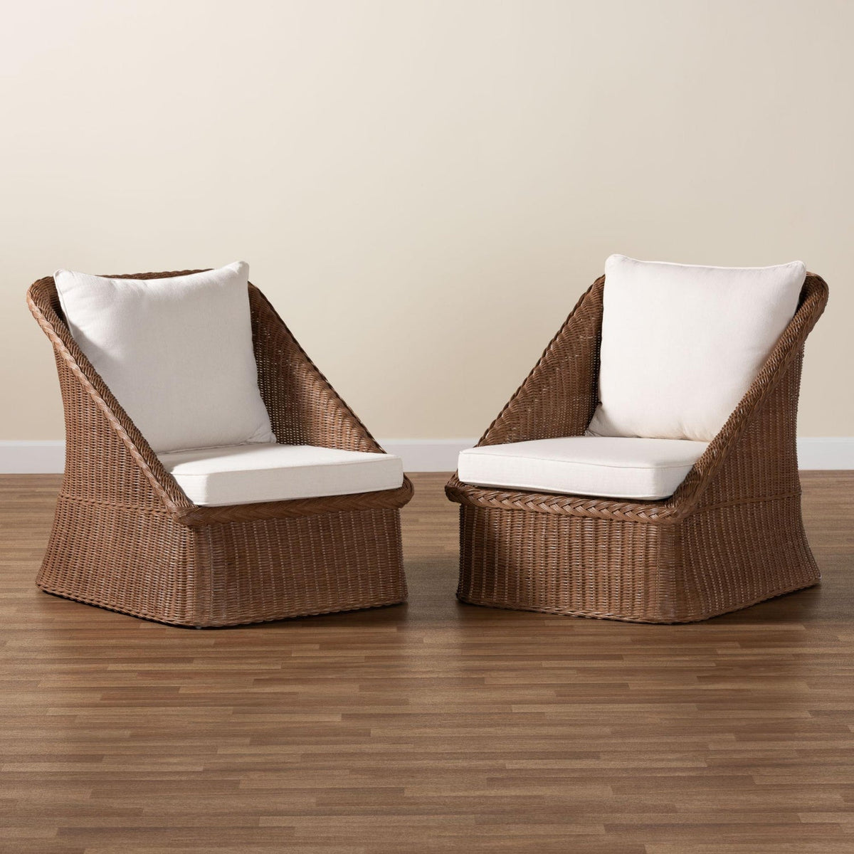 Modern European furniture - Braided Rattan Padded Lounge Chairs 2 - www.oroa.com