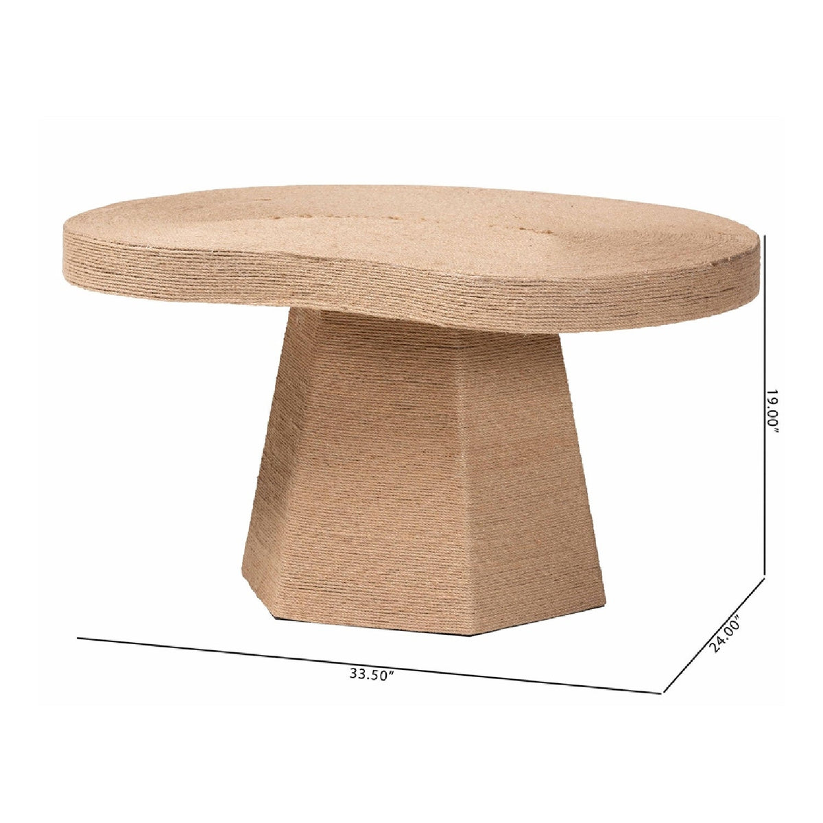 Modern European furniture - Organic Shaped Jute Coffee Table - www.oroa.com