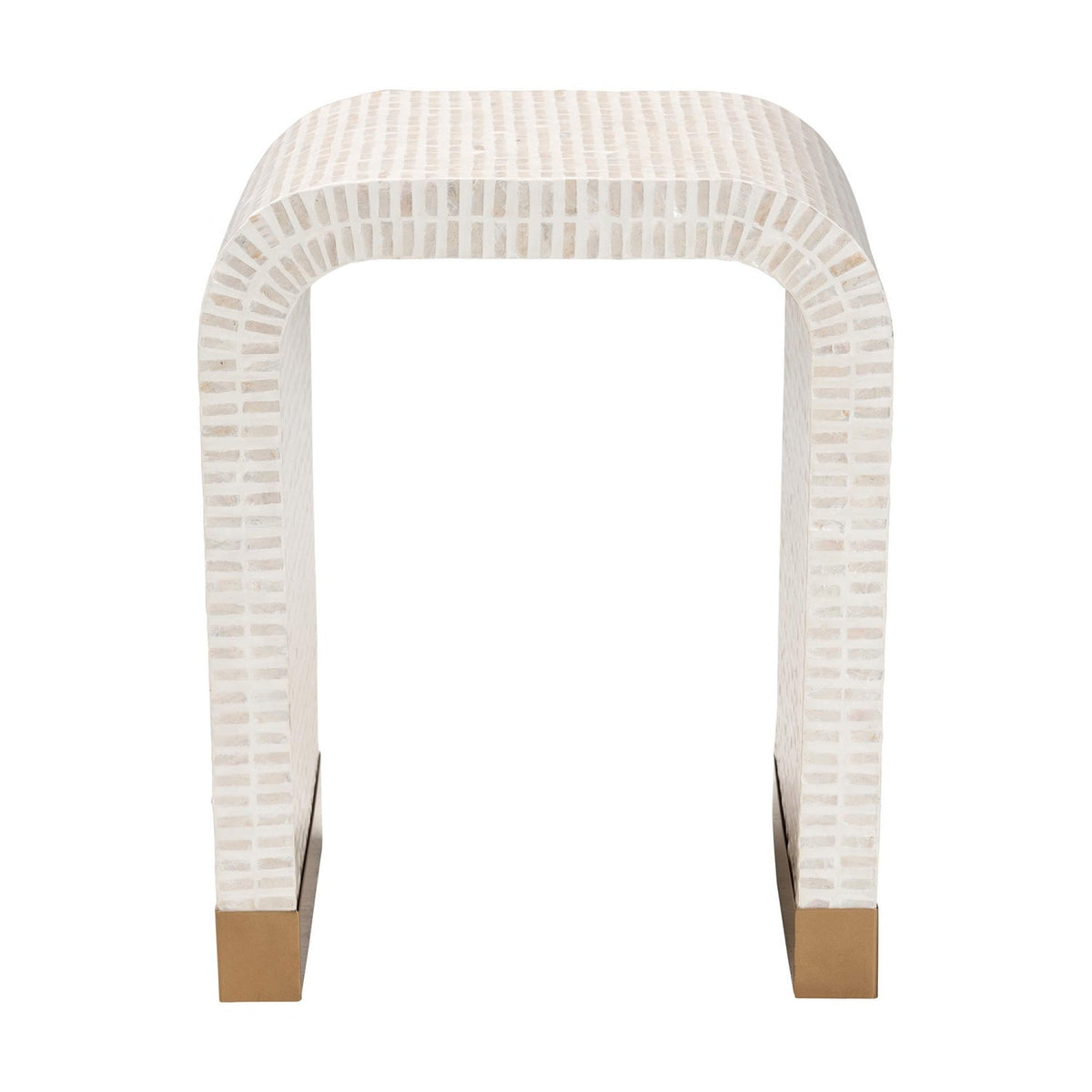 Modern European furniture - White Capiz Shell Side Table - www.oroa.com