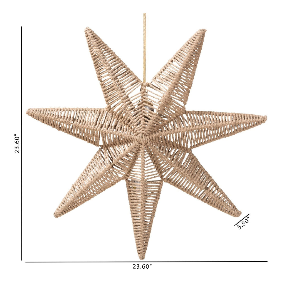 Modern European furniture - Star Shaped Jute Pendant Lamp - www.oroa.com