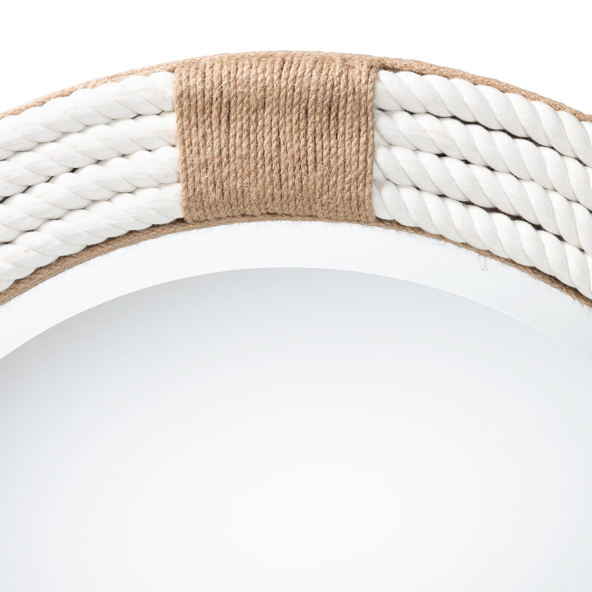 Modern European furniture - White Woven Round Mirror - www.oroa.com