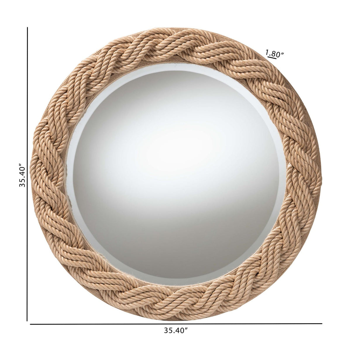 Contract furniture - Braided Rope Round Boho Mirror - www.oroatrade.com