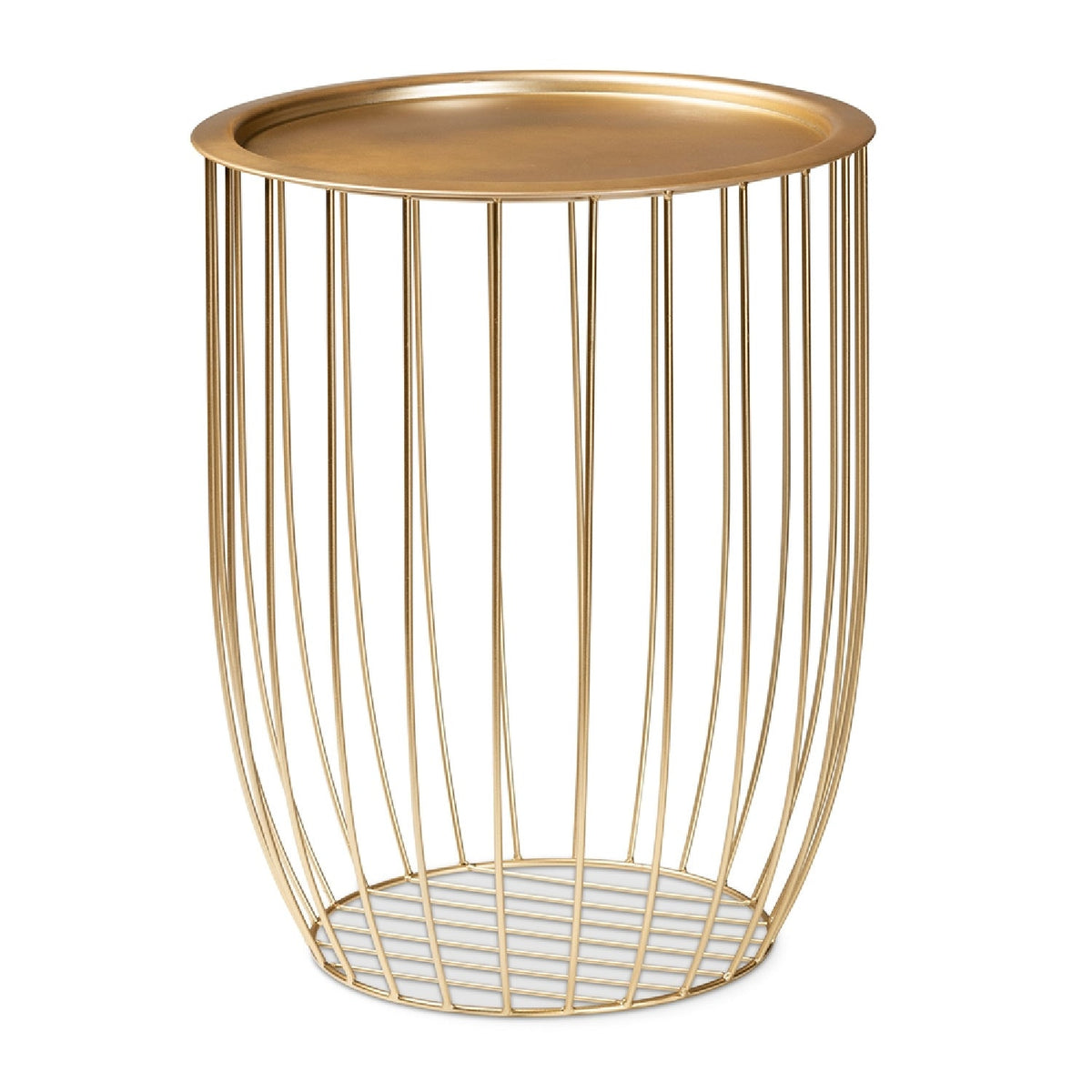 Modern European furniture - Gold Openwork Frame End Table - www.oroa.com
