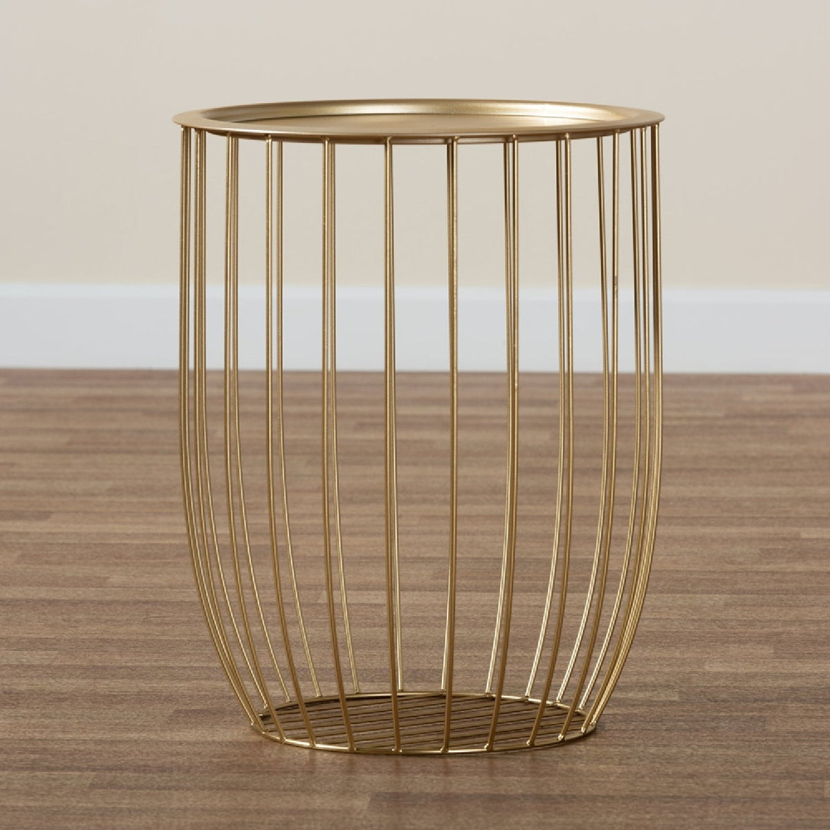Modern European furniture - Gold Openwork Frame End Table - www.oroa.com