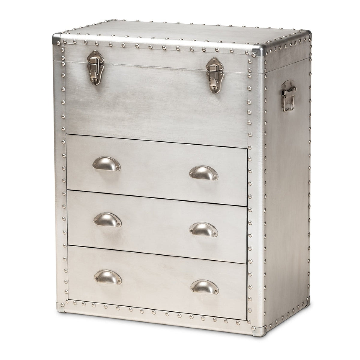 Modern European furniture - Silver Industrial Storage Cabinet - www.oroa.com