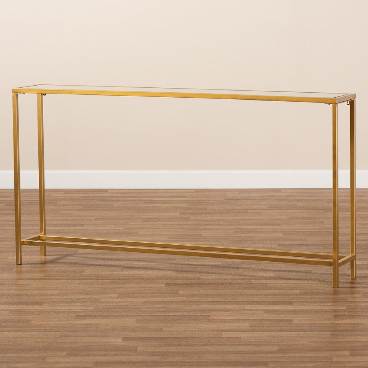 Modern European furniture - Gold Framed Glass Console Table - www.oroa.com
