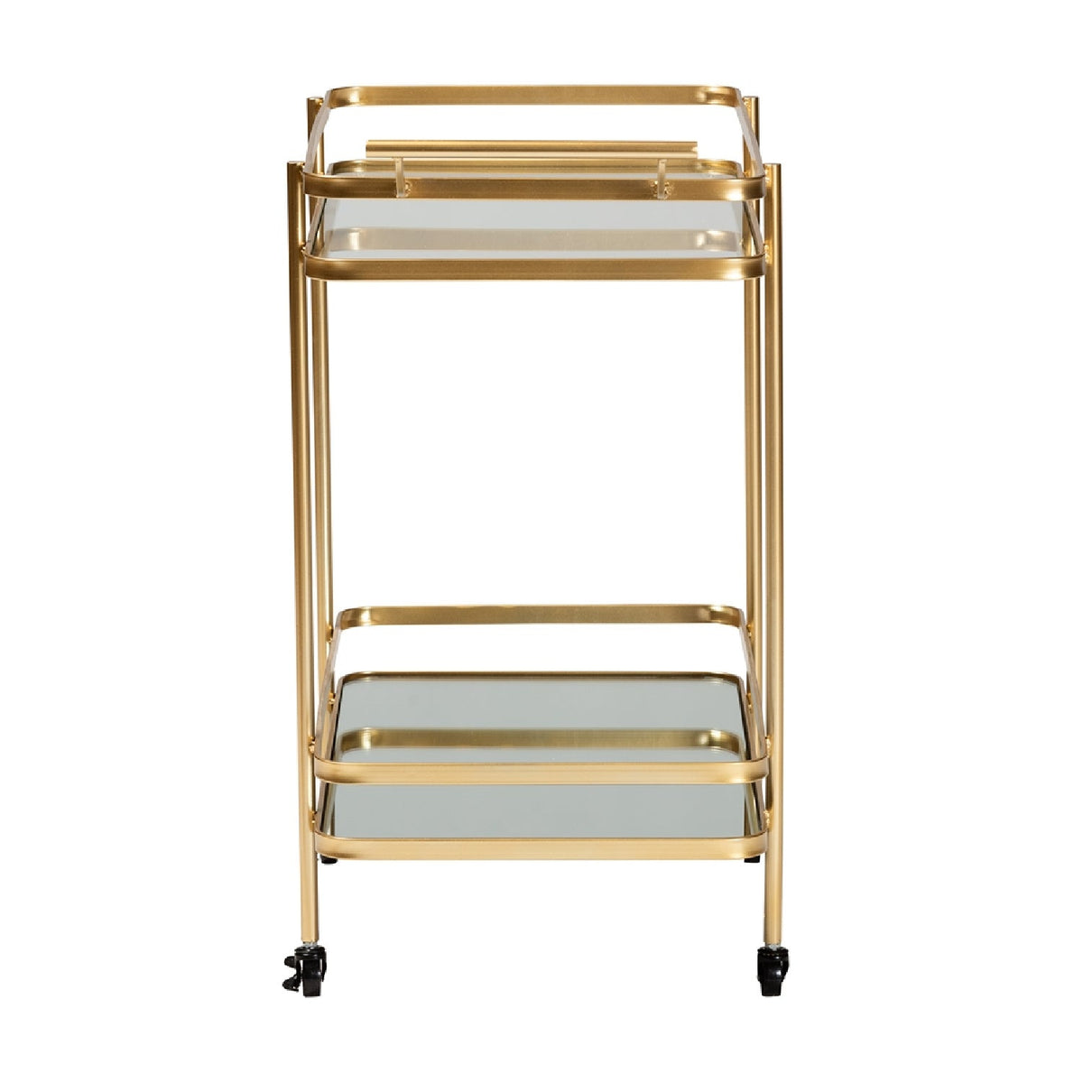 Modern European furniture - Gold Mobile Wine Bar Cart - www.oroa.com