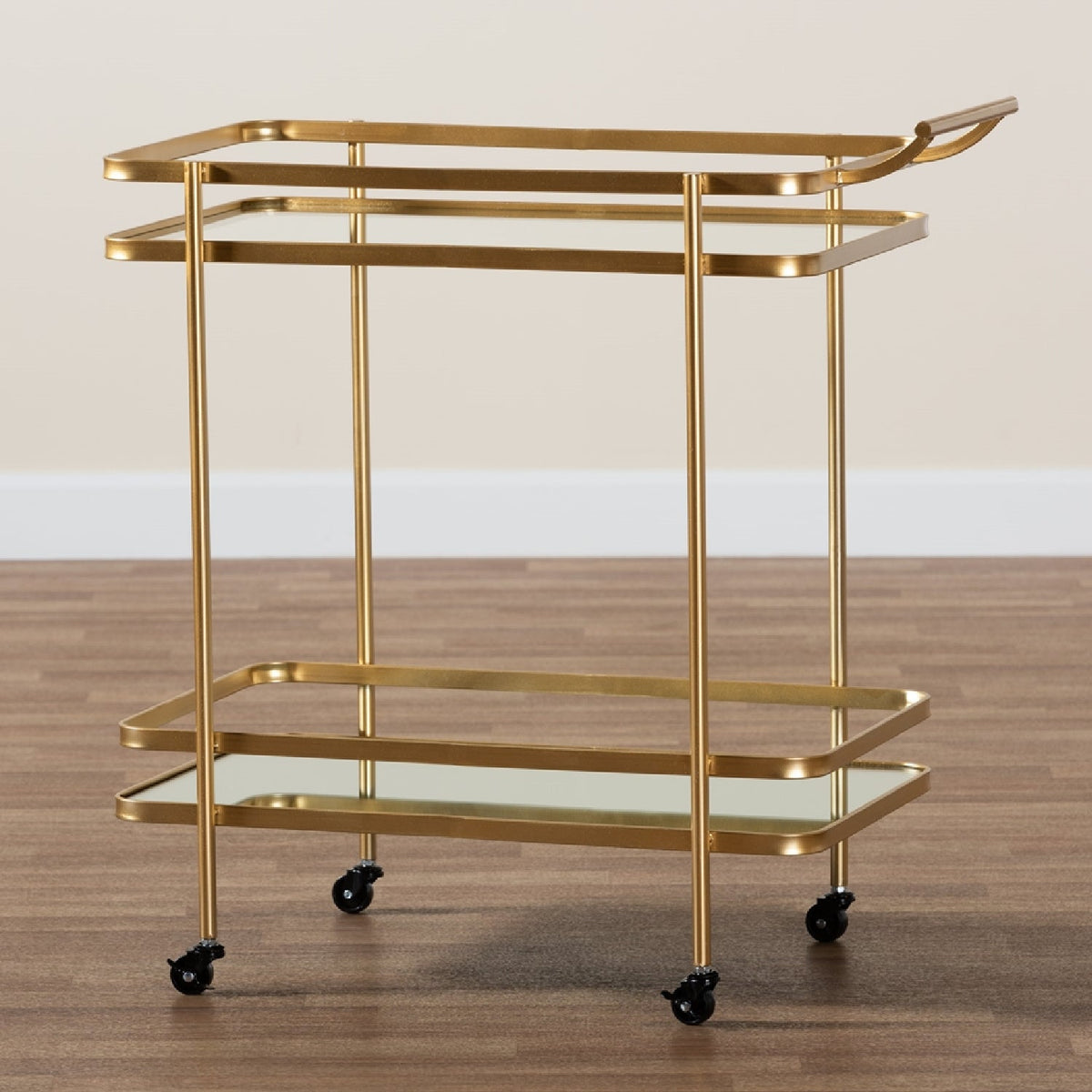 Modern European furniture - Gold Mobile Wine Bar Cart - www.oroa.com