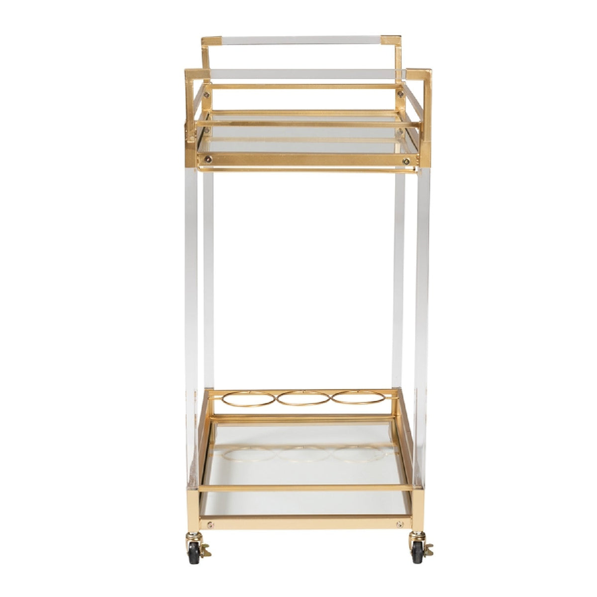 Modern European furniture - Gold & Glass Wine Cart - www.oroa.com