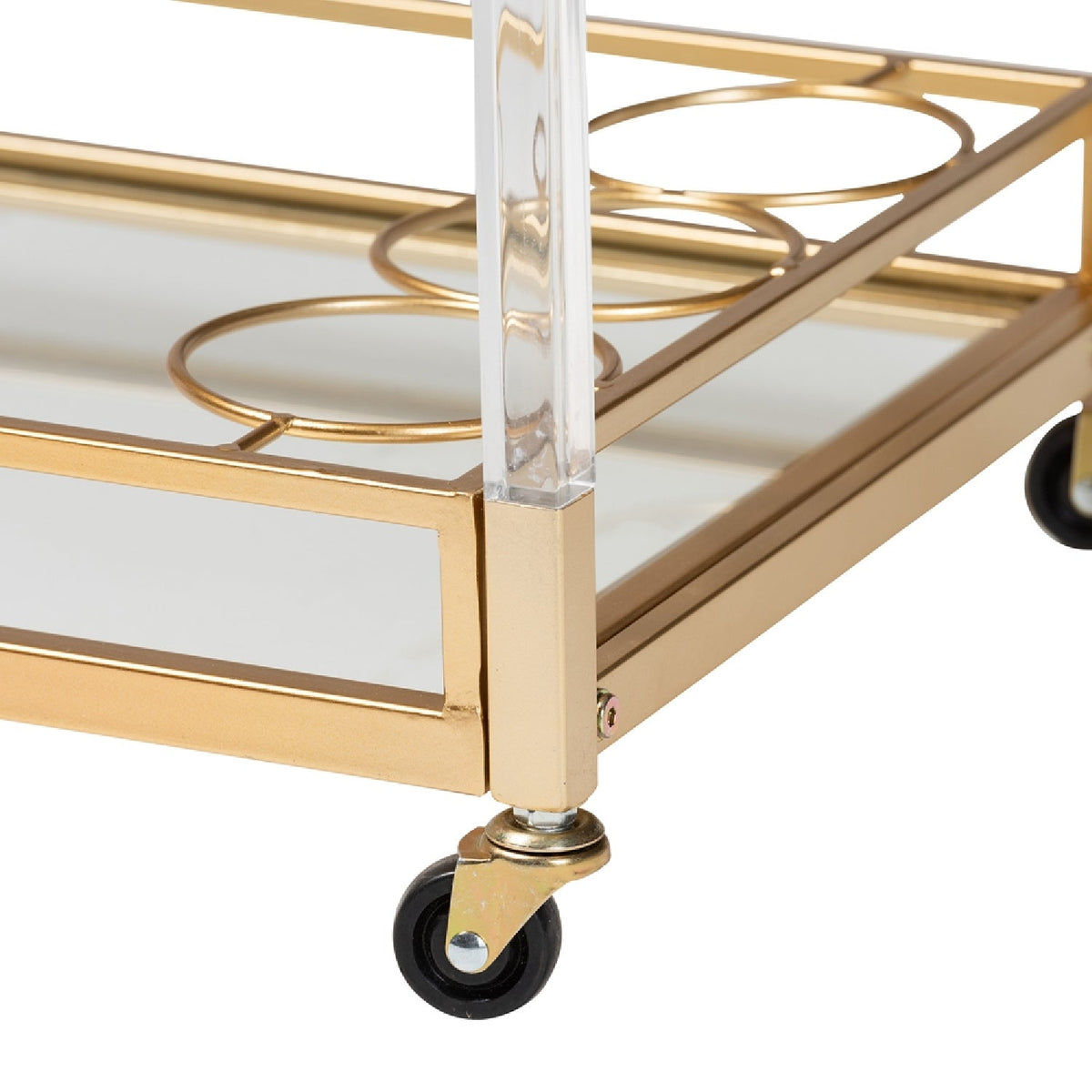 Modern European furniture - Gold & Glass Wine Cart - www.oroa.com