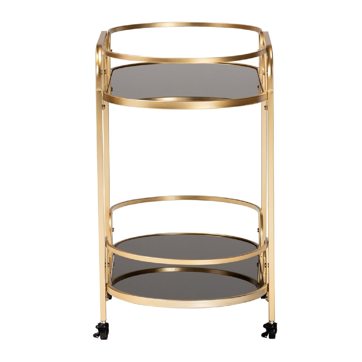 Modern European furniture - Gold 2-Tier Wine Cart - www.oroa.com