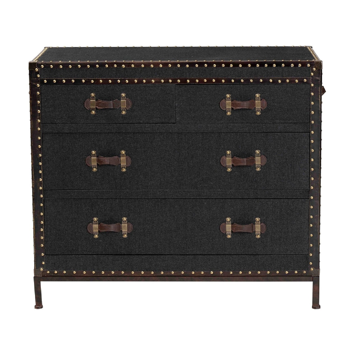 Modern European furniture - Vintage Black 4 Drawer Cabinet - www.oroa.com