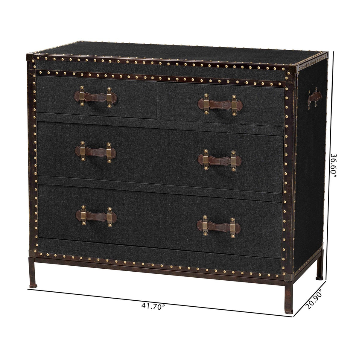 Modern European furniture - Vintage Black 4 Drawer Cabinet - www.oroa.com