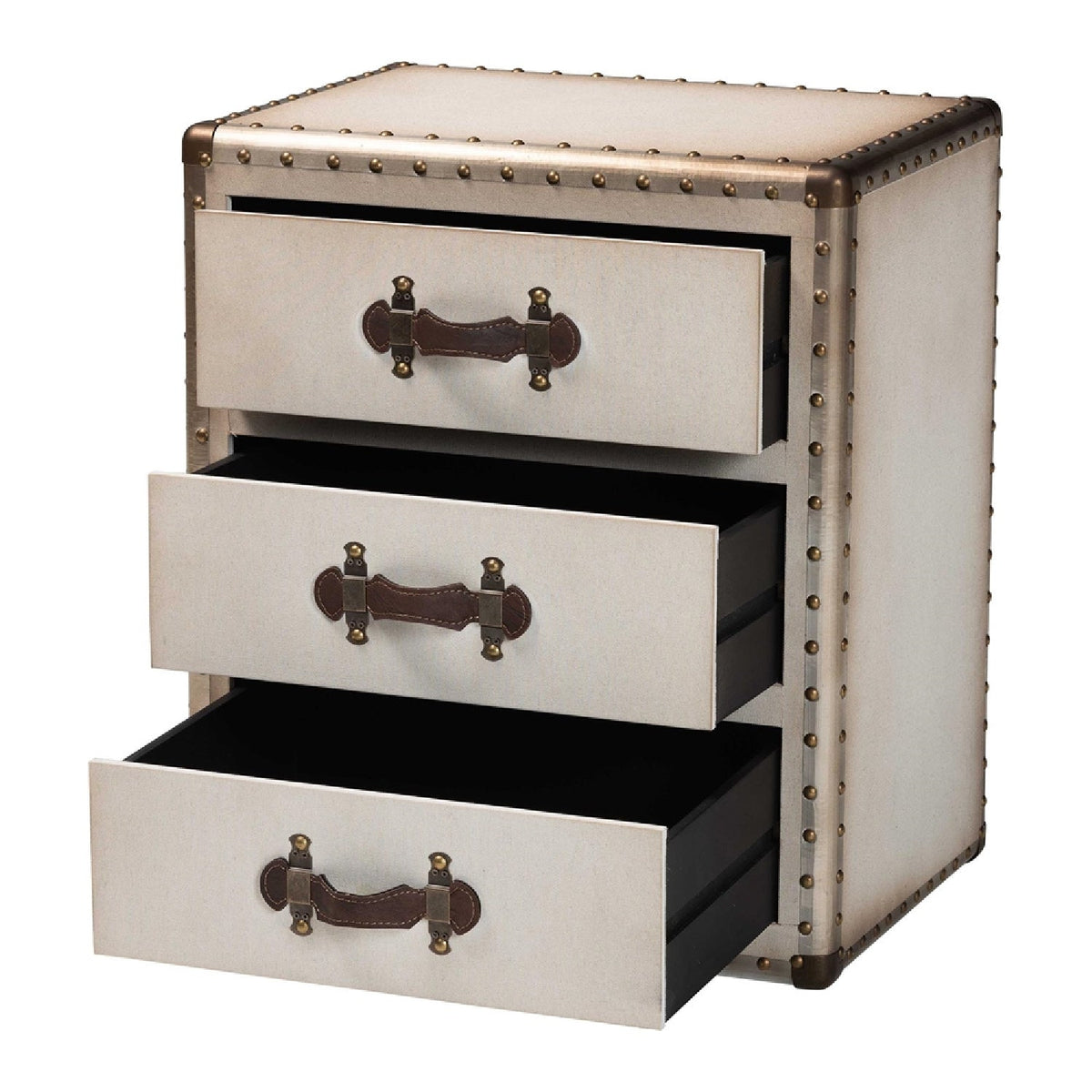 Modern European furniture - Vintage 3 Drawer End Table - www.oroa.com