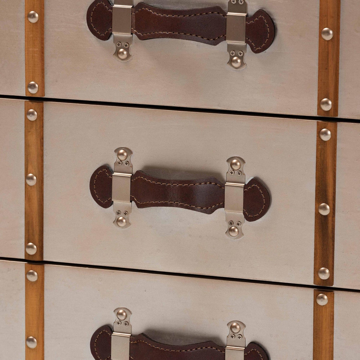 Modern European furniture - Vintage Bronze 3 Drawer Cabinet - www.oroa.com