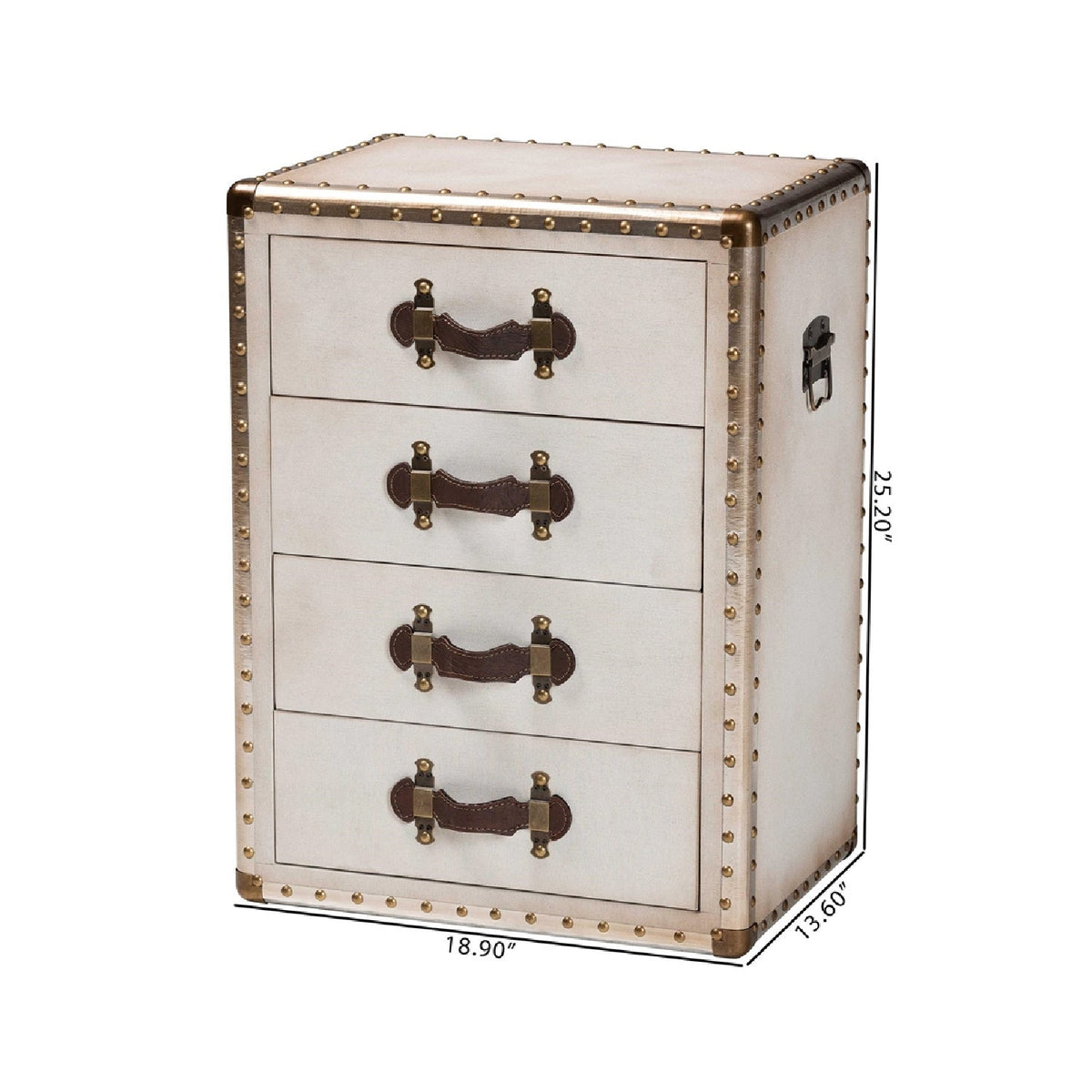 Modern European furniture - Vintage Metal 4 Drawer End Table - www.oroa.com