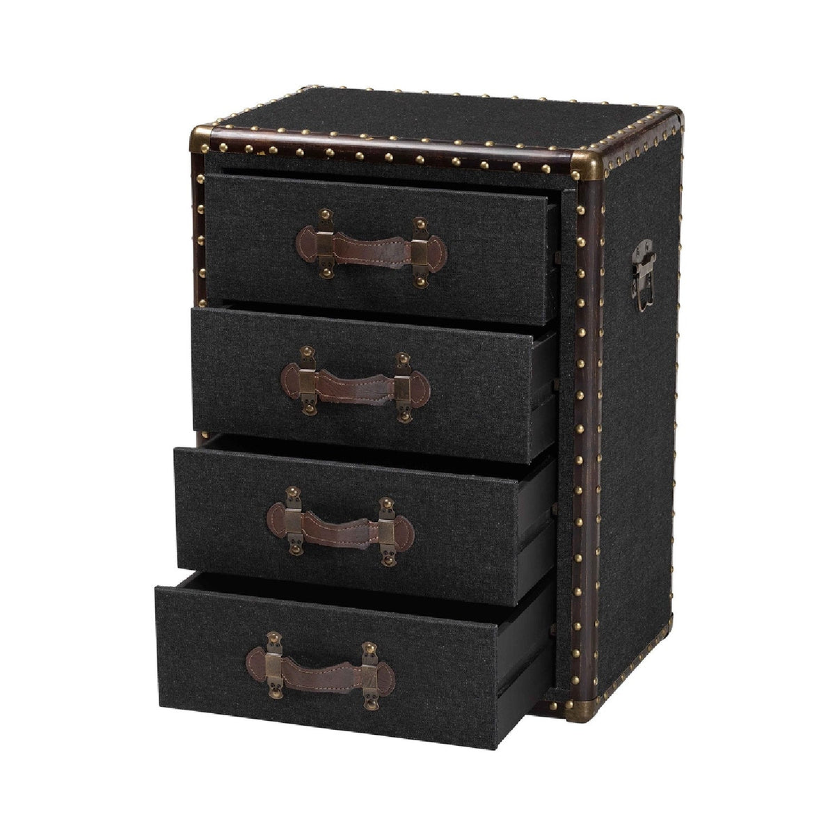 Modern European furniture - Vintage Metal 4 Drawer End Table - www.oroa.com