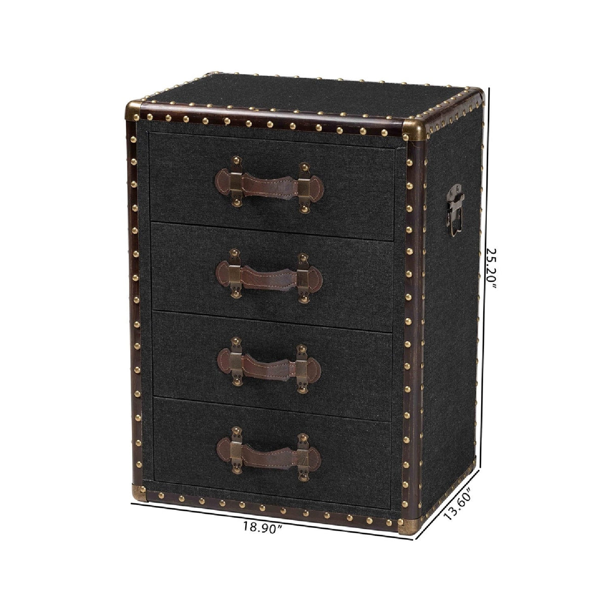 Modern European furniture - Vintage Metal 4 Drawer End Table - www.oroa.com