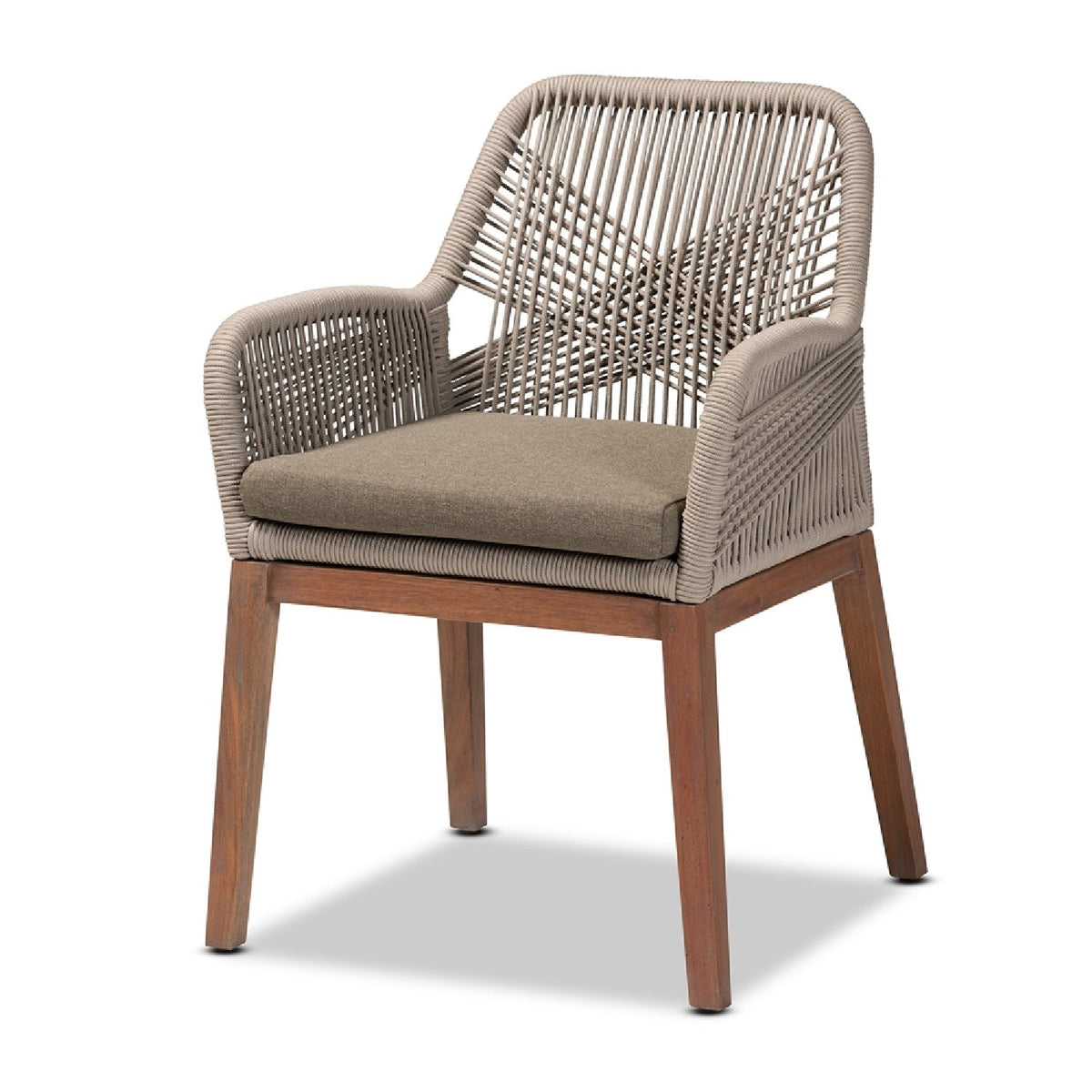 Modern European furniture - Gray Woven Rope Dining Chair - www.oroa.com