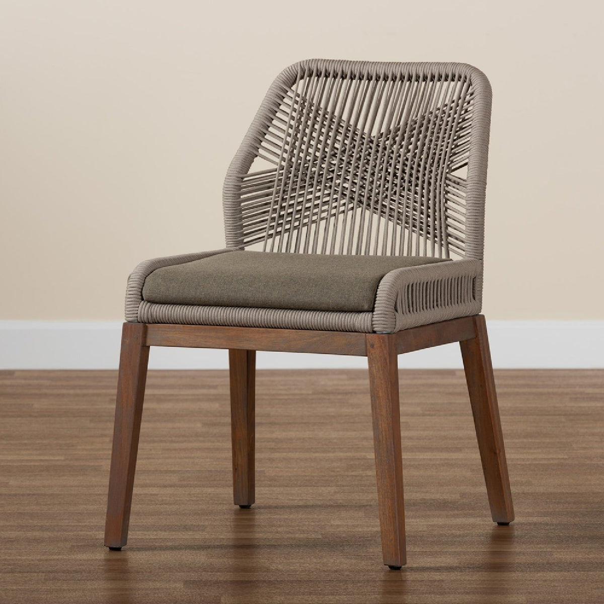 Modern European furniture - Gray Woven Rope Dining Chair - www.oroa.com
