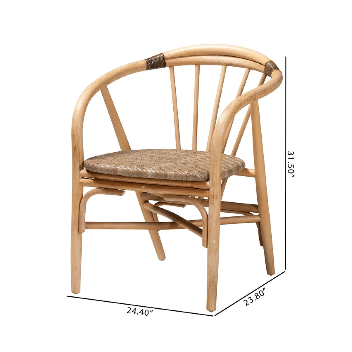 Contract furniture - Rattan Spindle Back Dining Chair - www.oroatrade.com