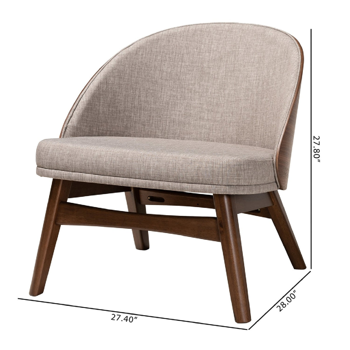 Modern European furniture - Walnut Framed Curved Accent Chairs 2 - www.oroa.com